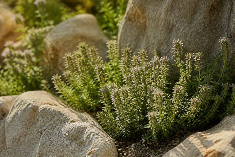 タイム（葉と花）の植物のようす