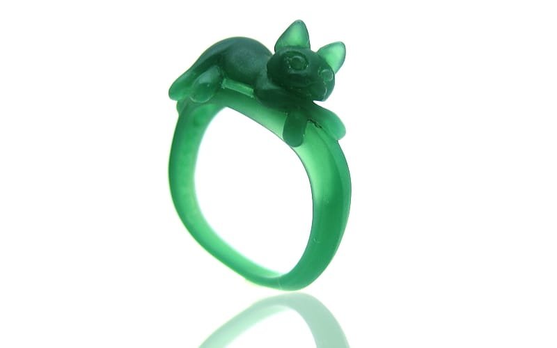 手作りアクセサリー3分動画】猫のせリングのワックス原型の作り方