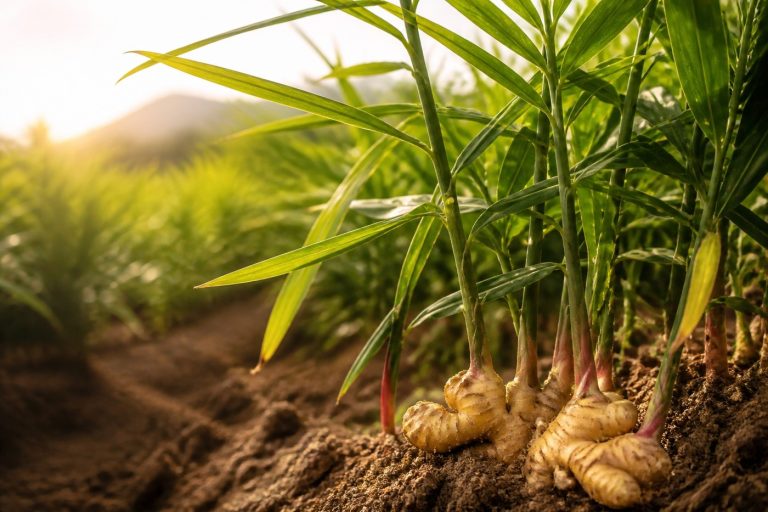 しょうが（根茎）の植物のようす