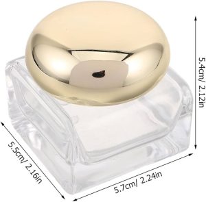 Amazon.co.jp: DECORNIJIA スキンケアボトル ゴールド蓋付き透明ガラス瓶 保湿フェイスクリーム ボ