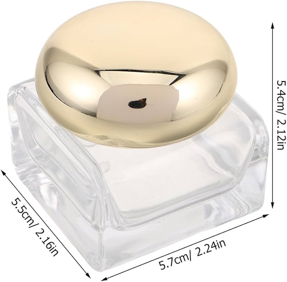 Amazon.co.jp: DECORNIJIA スキンケアボトル ゴールド蓋付き透明ガラス瓶 保湿フェイスクリーム ボ