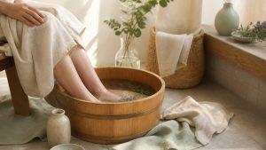 むくみが気になる日のアロマ足湯｜低気圧の巡りを整える