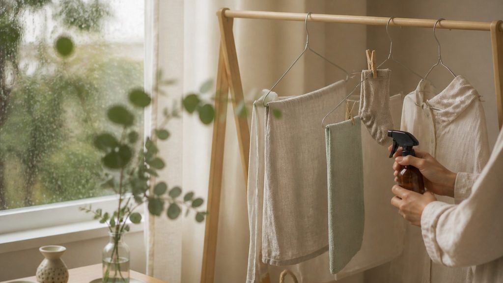 雨の日の部屋干しとアロマ｜湿気が気になる日のルームスプレー